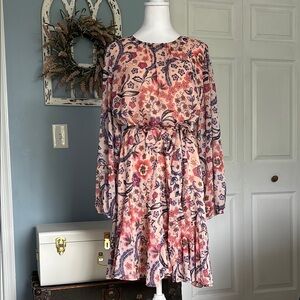 The Loft-Floral Print Long Sleeve Dress